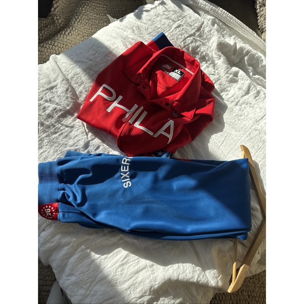 Nike 1966 Philadelphia 76ers Warm Up Suit XL Top L Bottom Men's Vintage